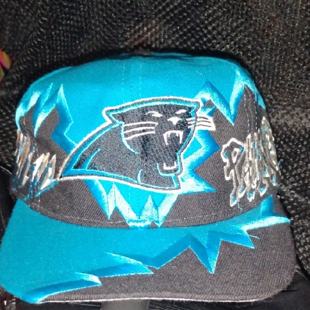 Teal and Black Panthers Logo Cap